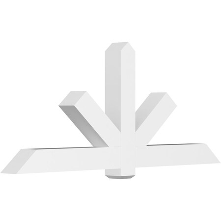 Ekena Millwork Kennewick Architectural Grade PVC Gable Bracket, 84"W x 35"H x 6"D x 6"F, 10/12 Pitch GBP084X35X0606KEN00